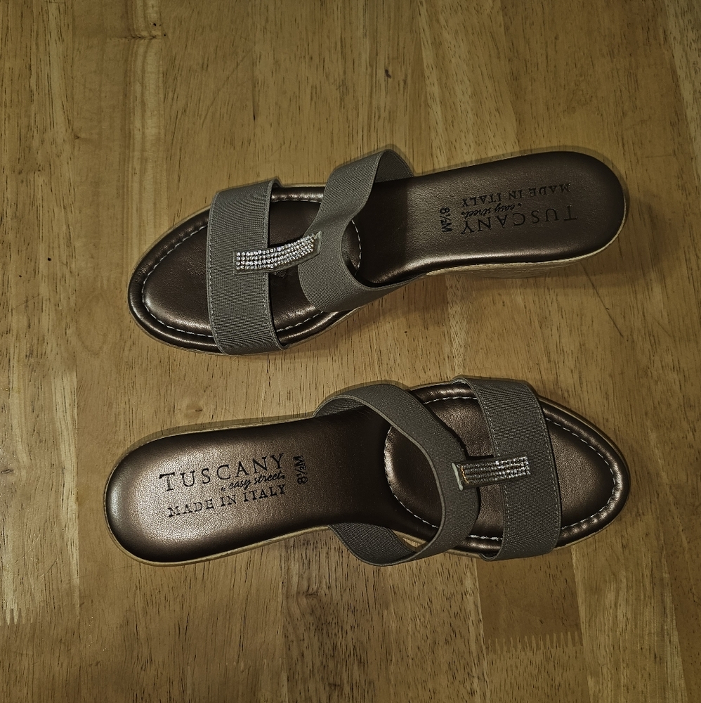 Tuscany Sandals - Size 8 1/2M, Made in Italy Women's shoes _Summer footwear.